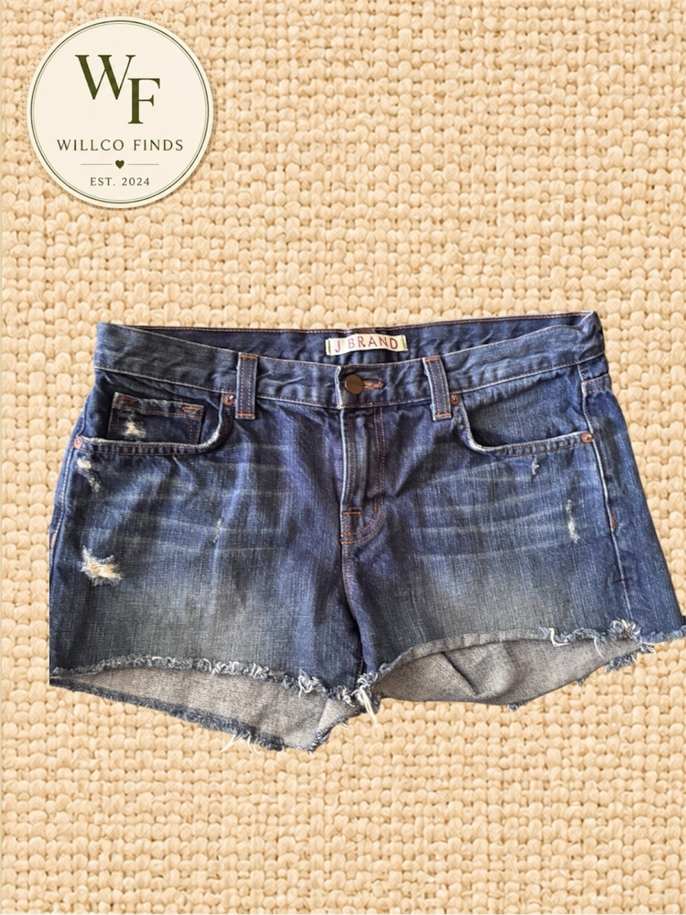 J Brand Rio Leon Distressed Cutoff Denim Shorts Size 27